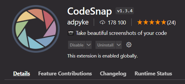 Take a screenshot of VS Code using CodeSnap Extension