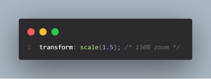 Zoom/scale CSS